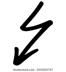 
Lightning Bolt Illustration. Scratch Pen line element.