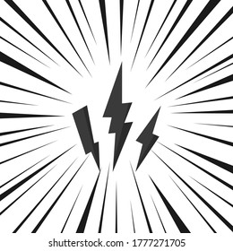Lightning bolt isolate on white background.