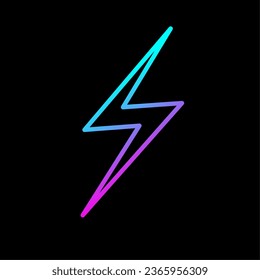 lightning bolt isolated on black background 