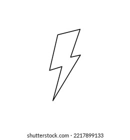 Lightning bolt isolated on white background. Vector hand-drawn illustration in doodle style. Perfect for decorations, logo, various designs.