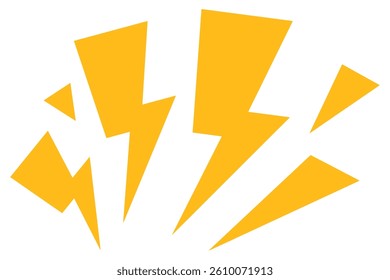 Lightning bolt isolated on white background.