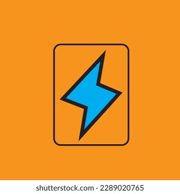 A lightning bolt with jagged edges, often with a bright flash or glow, used to represent electricity or sudden illumination.