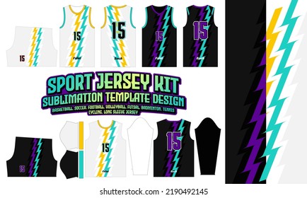 Lightning Bolt Jersey template Printing pattern 79 Sublimation for Soccer Football Esport Design