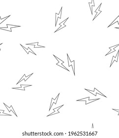 Lightning bolt line art seamless pattern 