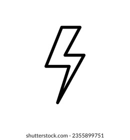 Lightning bolt line icon, Flash light symbol, flat illustration on white background..eps
