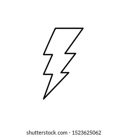 Lightning bolt line icon, outline vector sign, linear style pictogram isolated on white. Flash light symbol, logo illustration.