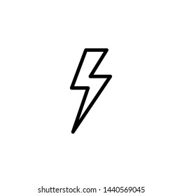 Lightning bolt line icon. Thunderbolt, storm, electricity, battery. Primitive symbol concept. Vector illustration can be used for topics like internet, social networks, widget