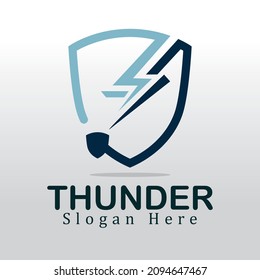 Lightning bolt logo concept. lightning thunderbolt electricity logo design template	