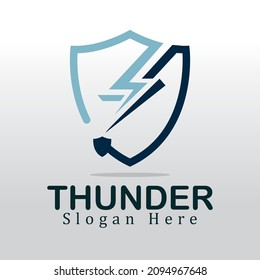 Lightning bolt logo concept. lightning thunderbolt electricity logo design template	