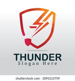 Lightning bolt logo concept. lightning thunderbolt electricity logo design template	