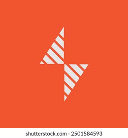 Logotipo del relámpago. Elemento de diseño de Vector de energía eléctrica. Símbolo de energía y trueno con estilo geométrico. Plantilla de Vector de señal de electricidad