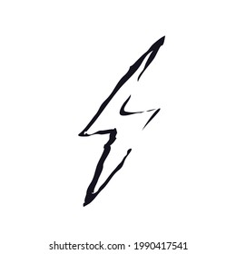 Lightning bolt logo icon sign Hand drawn