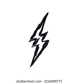 Lightning bolt logo icon sign Hand drawn grunge sketch Halloween symbol emblem design Cartoon children's style design Fashion print clothes apparel greeting invitation card flyer poster banner cover