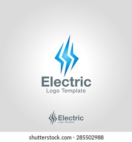 Lightning bolt logo template. Corporate electricity branding identity