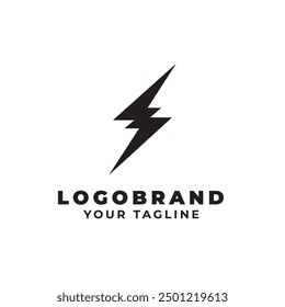 A lightning bolt logo with the words logo brand and your tagline underneath