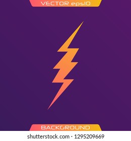 Lightning Bolt Minimal Simple flat symbol. Vector of Black Thunder Lighting Icons.  