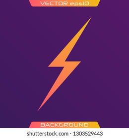 Lightning Bolt Minimal Simple flat symbol. Vector of Black Thunder Lighting Icons.  