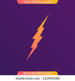 Lightning Bolt Minimal Simple flat symbol. Vector of Black Thunder Lighting Icons.  