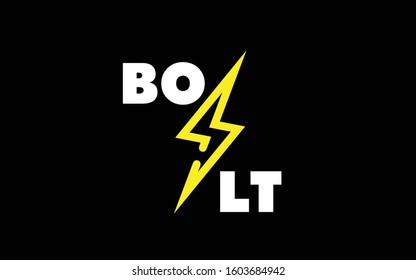 Lightning Bolt Minimal Simple Symbol. Creative Flash Sign design Vector template. Energy Power Speed Logotype concept icon. Creative Line graphic element emblem White gold yellow vertical 