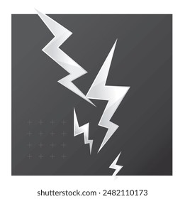 Lightning Bolt on Black Background - Stock Illustration as EPS 10 File