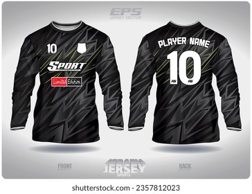 Rayo sobre el diseño de patrones negros, ilustración, fondo textil para camiseta deportiva, camiseta de la camiseta de fútbol para el club de fútbol. vista frontal coherente