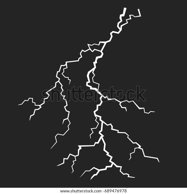 暗い背景に稲妻 雷が鳴る ベクターイラスト のベクター画像素材 ロイヤリティフリー 689476978