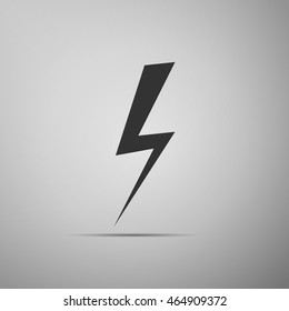 Lightning bolt on grey background. 