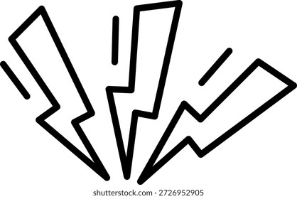 Lightning bolt outline action lines
