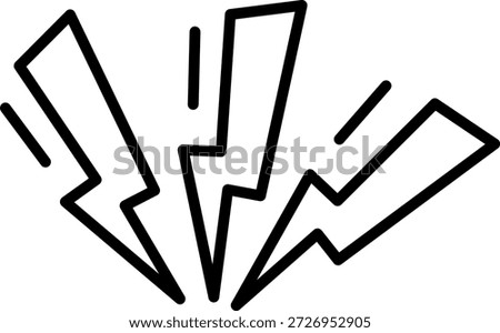 Lightning bolt outline action lines