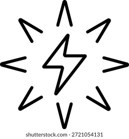 Raio Bolt Contorno Ícone Eletricidade