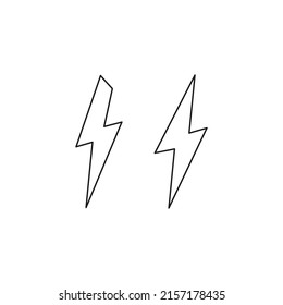 Iconos vectoriales de relámpago, contorno de pernos