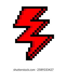 Lightning bolt in pixel art style 