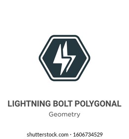 Lightning bolt polygonal glyph icon vector on white background. Flat vector lightning bolt polygonal icon symbol sign from modern geometry collection for mobile concept and web apps design.