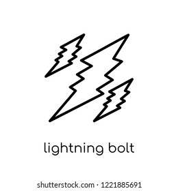 lightning bolt polygonal icon. Trendy modern flat linear vector lightning bolt polygonal icon on white background from thin line Geometry collection, outline vector illustration