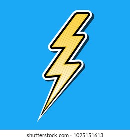 Lightning Bolt Pop Art Cartoon Vector Illustration