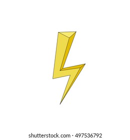 Lightning bolt in pop art style, thunder bolt, lighting strike expertise flat icon for apps and websites