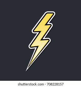 ilustración del vector de arte pop de relámpago