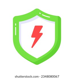 Tornillo de luz con protección, icono increíble de energía segura, vector de protección de la energía