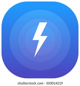 Lightning Bolt Purple - blue circular UI/UX App Icon / Logo Design