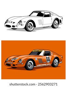 Lightning Bolt Racing Car Illustration