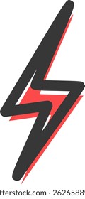 Lightning bolt red drawing element