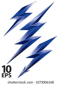 Lightning Bolt Set. Vector 3d Illustration
