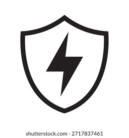 Icono del escudo del relámpago que simboliza la seguridad y la energía