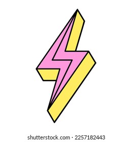 Lightning bolt sign design. Abstract electricity icon. Electric voltage and energy charge. Vector illustration isolated on white background.