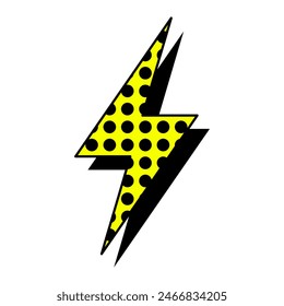 Diseño de la señal del relámpago. Abstractas icono de electricidad. Tensión eléctrica y Recargo de energía. Ilustración vectorial aislada sobre fondo blanco.