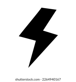 Icono de la silueta de perno relámpago. Trueno. Energía. Vector.