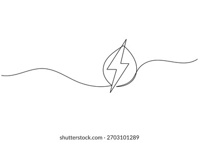 Blitzbolzen einzeilige Zeichnung der Energieschraube Design-Symbol