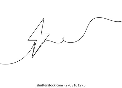 Blitzbolzen einzeilige Zeichnung der Energieschraube Design-Symbol