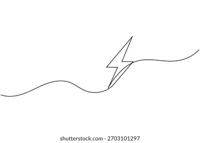 Raio parafuso desenho de linha única de energia parafuso símbolo de design