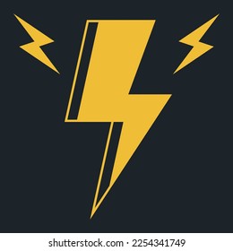 Lightning Bolt With Smaller Bolts Vectorart